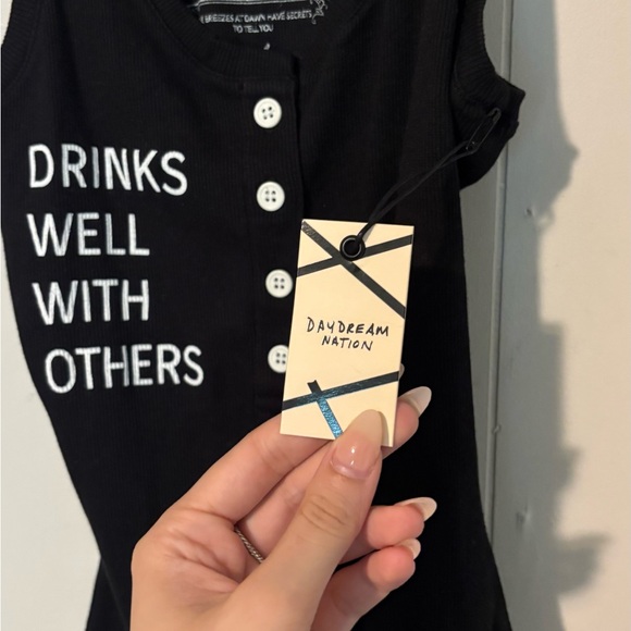 0054. $78 NWT Daydreamer x Revolve Drinks Well With Others Bodysuit - Picture 5 of 7